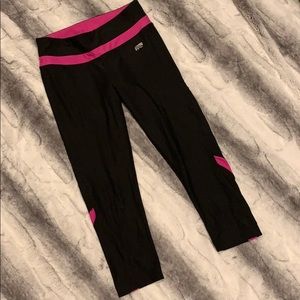 Black and pink Capri yoga pants